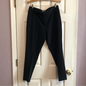 H&M Dress Pants Tapered  narrowed modern Ankle-Length Slacks Black w. creases 12